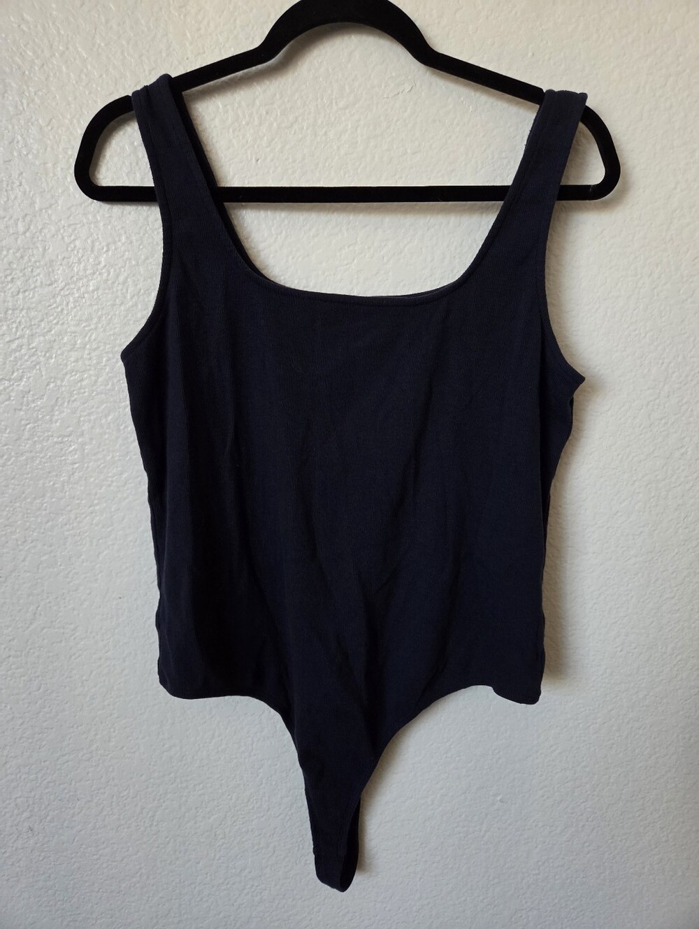 BP Navy Blue Square Neck Bodysuit Women's Size 1X Ribbed
